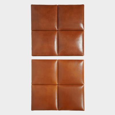  Elitis Furniture PAIR OF CARACALLA Ottomans in aluminium and tan leather 2004 