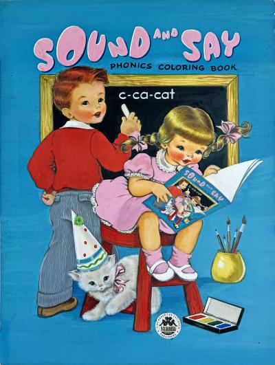  Elizabeth Voss Childrens Coloring Book Cover Art Merrill Company Female Illustrator