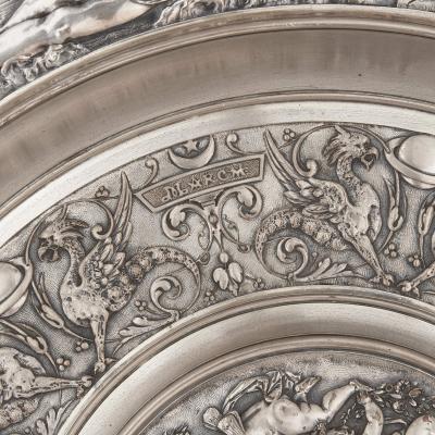  Elkington Co Elkington Co pair of silver plated chargers of The Seasons