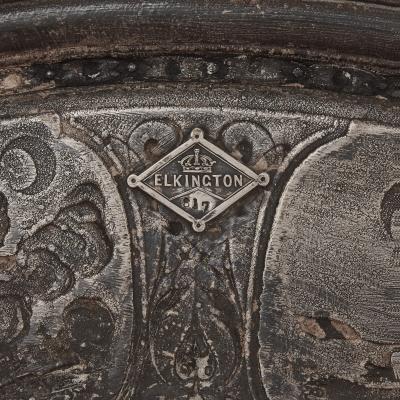  Elkington Co Elkington Co pair of silver plated chargers of The Seasons