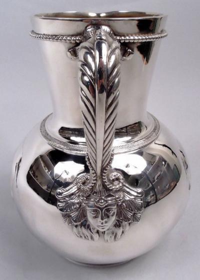  Elkington Co Elkington Victorian Classical Sterling Silver Bulldog Water Pitcher