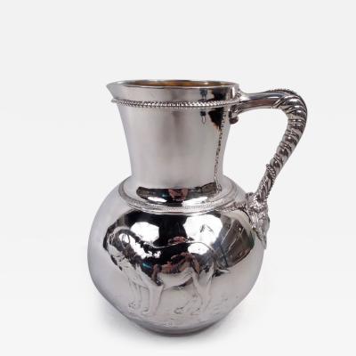  Elkington Co Elkington Victorian Classical Sterling Silver Bulldog Water Pitcher