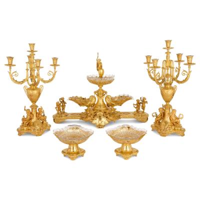  Elkington Co Gilt metal centrepiece suite for the Duke of Sparta by Elkington Co 