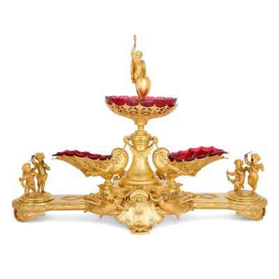  Elkington Co Gilt metal centrepiece suite for the Duke of Sparta by Elkington Co 