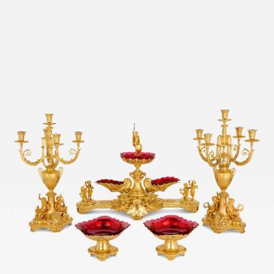  Elkington Co Gilt metal centrepiece suite for the Duke of Sparta by Elkington Co 