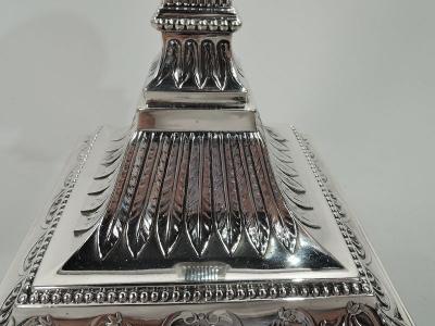  Elkington Co Pair of English Victorian Classical Sterling Silver Candlesticks 1894