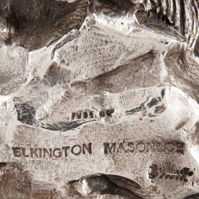  Elkington Co Pair of figural candelabra by Elkington Mason Co