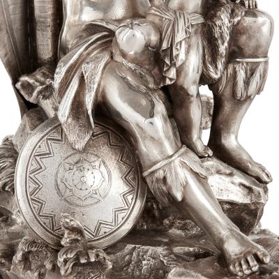  Elkington Co Pair of figural candelabra by Elkington Mason Co