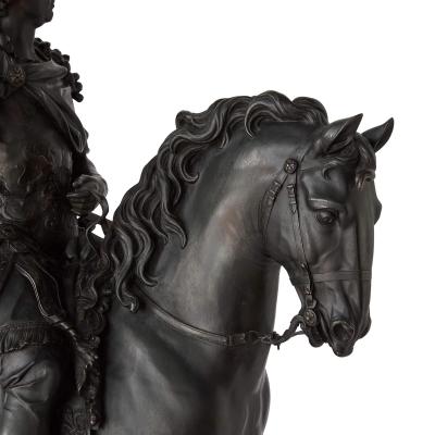  Elkington Co Very large antique English bronze sculpture of Louis XIV by Elkington Co