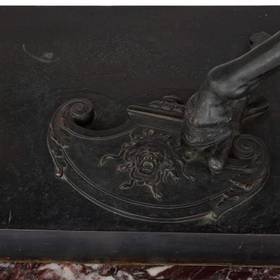  Elkington Co Very large antique English bronze sculpture of Louis XIV by Elkington Co