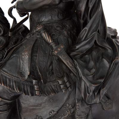  Elkington Co Very large antique English bronze sculpture of Louis XIV by Elkington Co