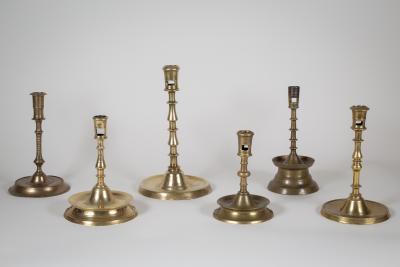  Elliott Grace Snyder Fine Selection of 15th and 16th Century Brass Candlesticks