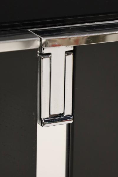 Ello Furniture Co Ello Black Glass Top Sideboard Cabinet with Chrome Trim