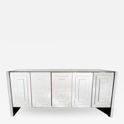  Ello Furniture Co Mid Century Modern Mirrored and Chrome Sideboard by Ello