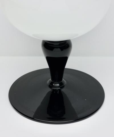  Empoli Empoli Italian Black and White Art Glass Vase Italy 1960