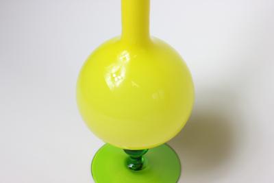  Empoli Empoli Italian Canary Yellow Art Glass Decanter Italy 1960