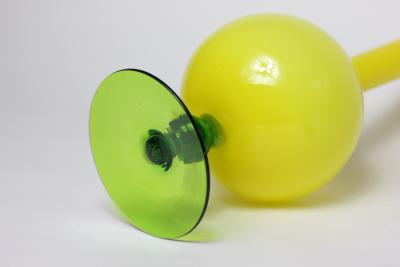  Empoli Empoli Italian Canary Yellow Art Glass Decanter Italy 1960