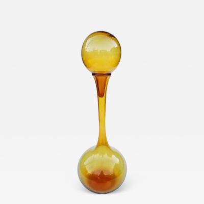  Empoli Extra Large Italian Handblown Amber Art Glass Vase or Decanter Empoli or Blenko