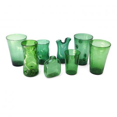  Empoli Italian Green Glass Vase by Empoli