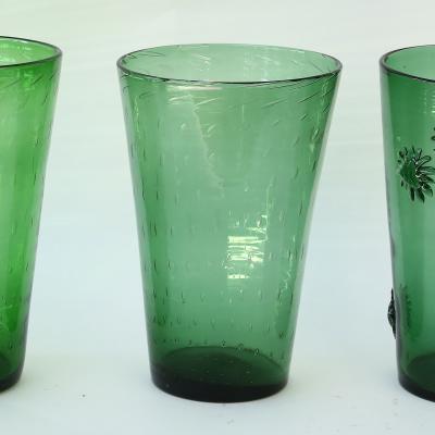  Empoli Italian Green Glass Vase by Empoli