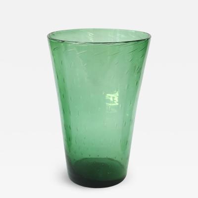  Empoli Italian Green Glass Vase by Empoli