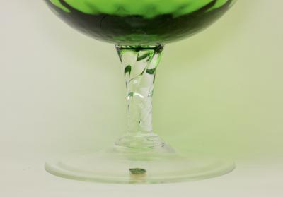  Empoli Large Emerald Green Color Bulbous Glass Vase by Empoli 1960 Italy