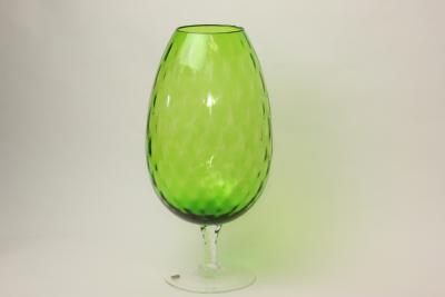  Empoli Large Emerald Green Color Bulbous Glass Vase by Empoli 1960 Italy