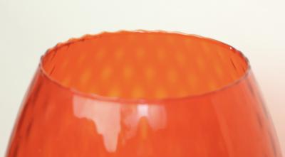  Empoli Large Tangerine Color Bulbous Glass Vase by Empoli 1960 Italy