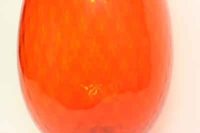  Empoli Large Tangerine Color Bulbous Glass Vase by Empoli 1960 Italy