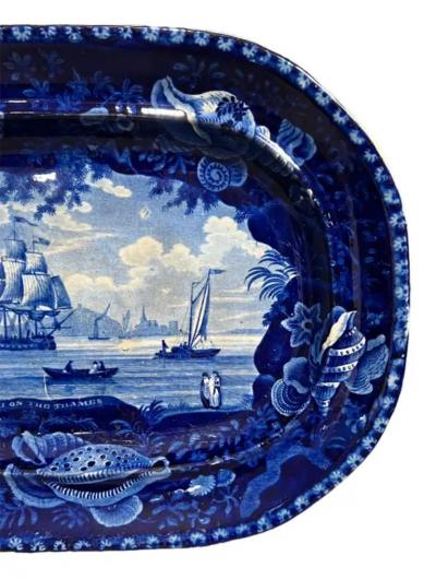  Enoch Wood Sons Staffordshire English View Nautical Motif Transfer Printed Ceramic Platter