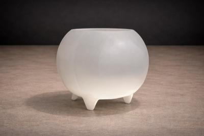  Ensamble Artesano Meche Pot in Clay painted in White Ensamble Artesano Tonala Mexico