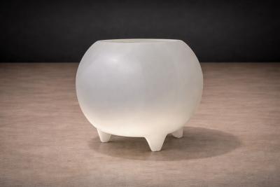  Ensamble Artesano Meche Pot in Clay painted in White Ensamble Artesano Tonala Mexico