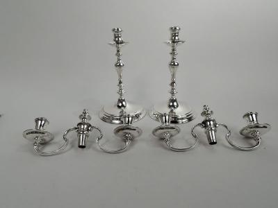  Ensko Pair of Traditional American Colonial 3 Light Candelabra by Ensko