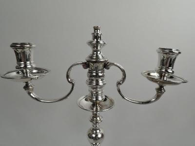  Ensko Pair of Traditional American Colonial 3 Light Candelabra by Ensko
