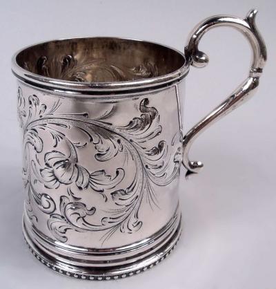 Eoff Shepard Eoff Shepard New York Victorian Classical Coin Silver Baby Cup