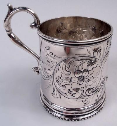  Eoff Shepard Eoff Shepard New York Victorian Classical Coin Silver Baby Cup