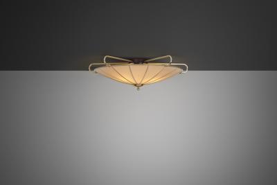  Erco Leuchten Brass and Fabric Ceiling Light for Erco Leuchten Germany Mid 20th Century
