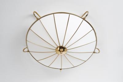  Erco Leuchten Brass and Fabric Ceiling Light for Erco Leuchten Germany Mid 20th Century