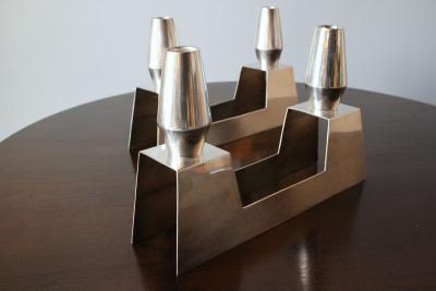  Ercuis Pair of Fine French 1960s Silver Plated Candelabra by Ercuis