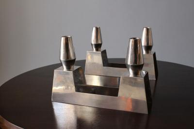  Ercuis Pair of Fine French 1960s Silver Plated Candelabra by Ercuis