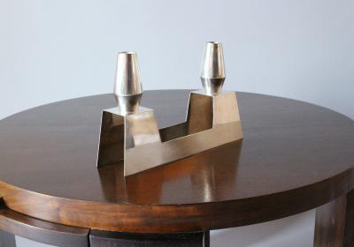  Ercuis Pair of Fine French 1960s Silver Plated Candelabra by Ercuis