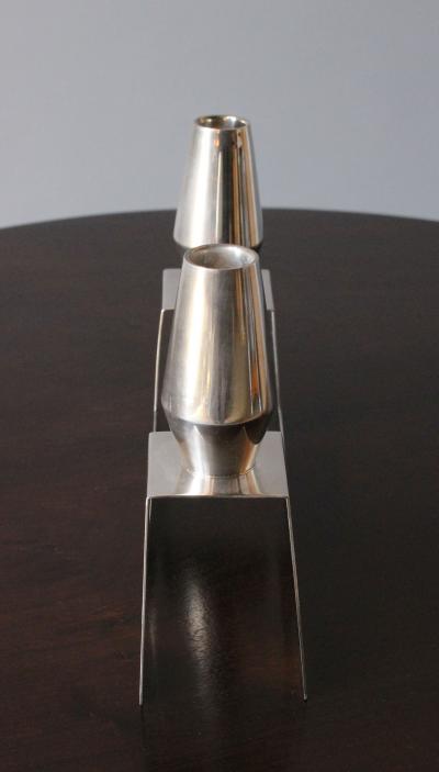  Ercuis Pair of Fine French 1960s Silver Plated Candelabra by Ercuis