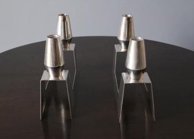  Ercuis Pair of Fine French 1960s Silver Plated Candelabra by Ercuis