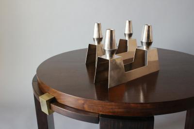  Ercuis Pair of Fine French 1960s Silver Plated Candelabra by Ercuis