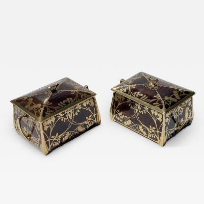  Erhard and Sohne Pair of Art Nouveau Coromandel Boxes by Erhard S hne Circa 1900