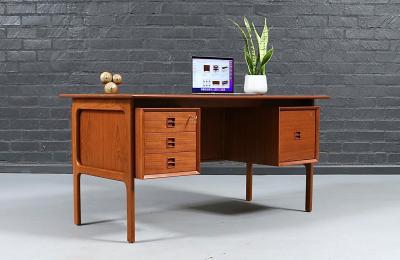 Erik Brouer Erik Brouer Executive Teak Desk w Bookcase for Brouer M belfabrik