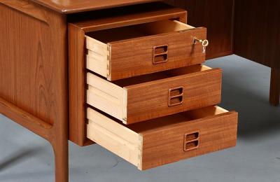  Erik Brouer Erik Brouer Executive Teak Desk w Bookcase for Brouer M belfabrik