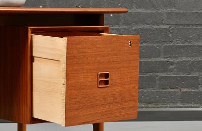  Erik Brouer Erik Brouer Executive Teak Desk w Bookcase for Brouer M belfabrik