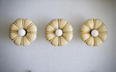 Erik Tidstrand Rare set of 3 flush mount ceiling or wall lights by Erik Tidstrand