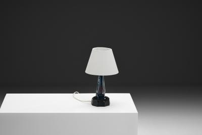  Ernst Keramik Blue Glazed Stoneware Table Lamp by Ernst Keramik Denmark ca 1960s